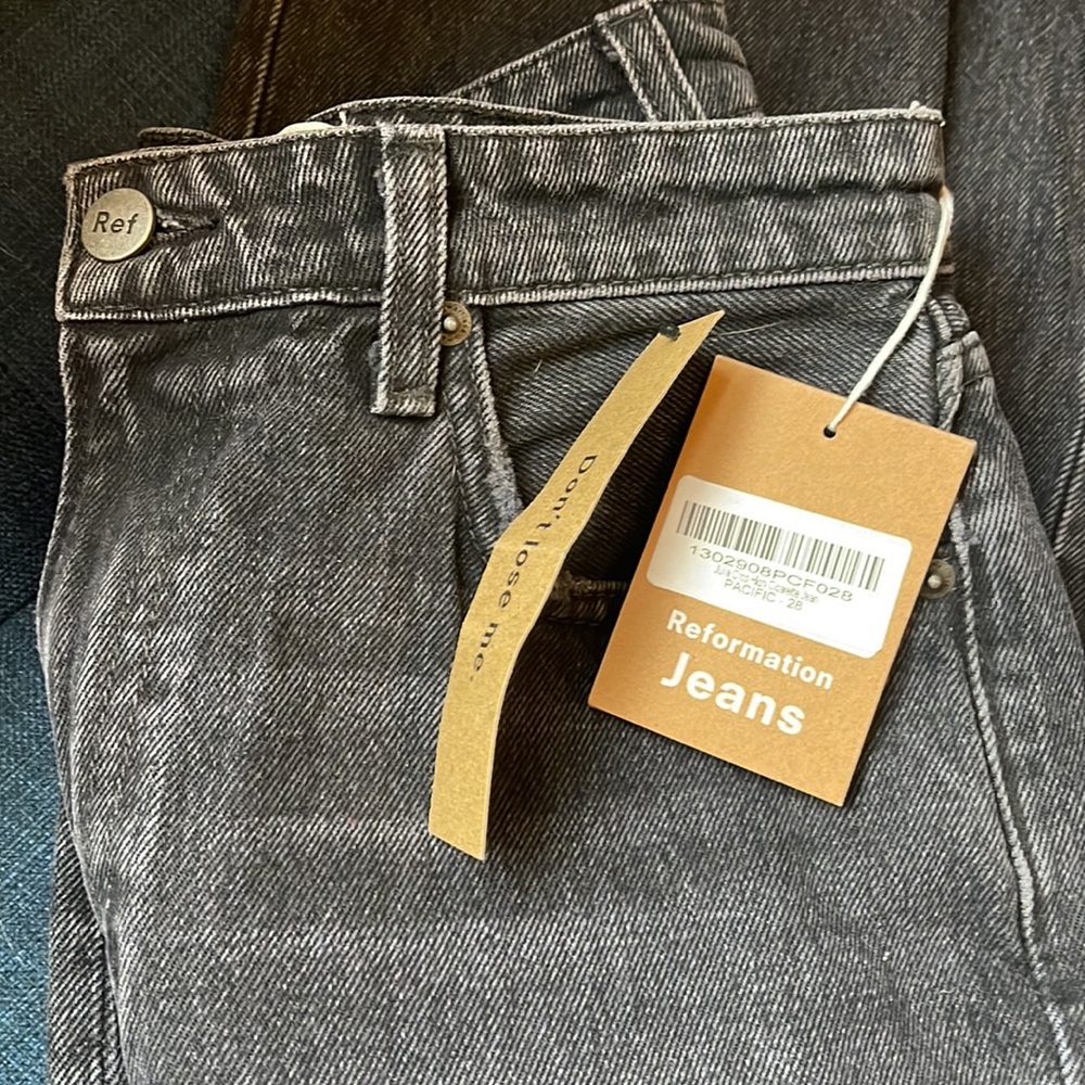 NWT Reformation dark grey jeans -sz 28- high waist